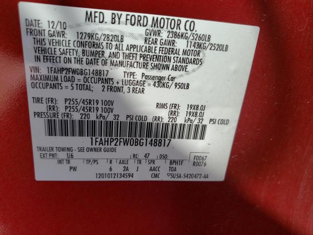 Photo 10 from auction – 2011 FORD TAURUS LIM with VIN 1FAHP2FW0BG148817