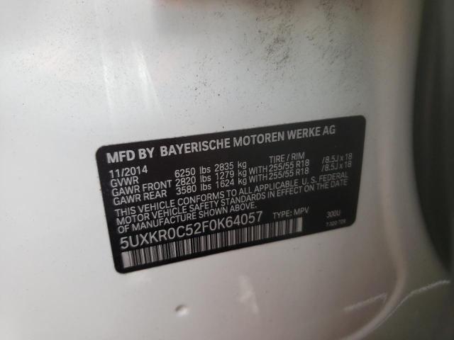Photo 10 from auction – 2015 BMW X5 XDRIVE3 with VIN 5UXKR0C52F0K64057