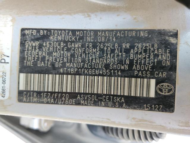 Photo 10 from auction – 2014 TOYOTA CAMRY L with VIN 4T1BF1FK6EU455114