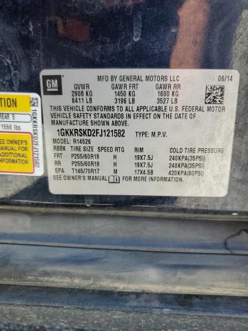 Photo 10 from auction – 2015 GMC ACADIA SLT with VIN 1GKKRSKD2FJ121582