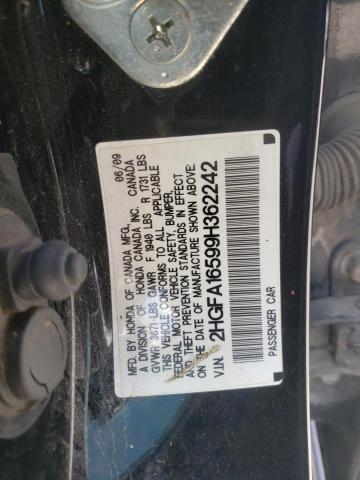 Photo 10 from auction – 2009 HONDA CIVIC LX with VIN 2HGFA16599H362242