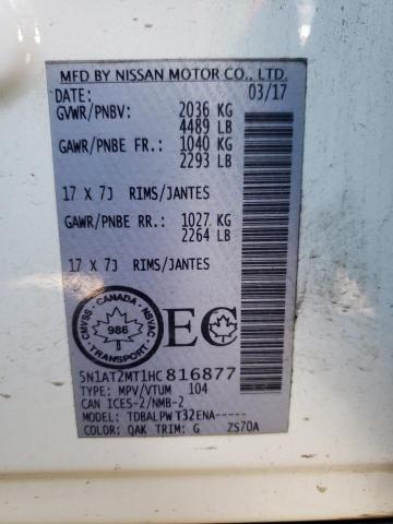 Photo 10 from auction – 2017 NISSAN ROGUE S with VIN 5N1AT2MT1HC816877
