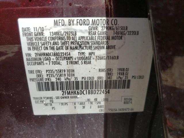 Photo 10 from auction – 2011 FORD FLEX LIMIT with VIN 2FMHK6DC1BBD22454