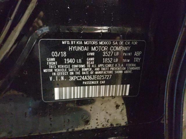 Photo 10 from auction – 2018 HYUNDAI ACCENT SE with VIN 3KPC24A36JE025727