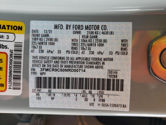 Photo 10 from auction – 2022 FORD BRONCO SPO with VIN 3FMCR9C60NRD00714