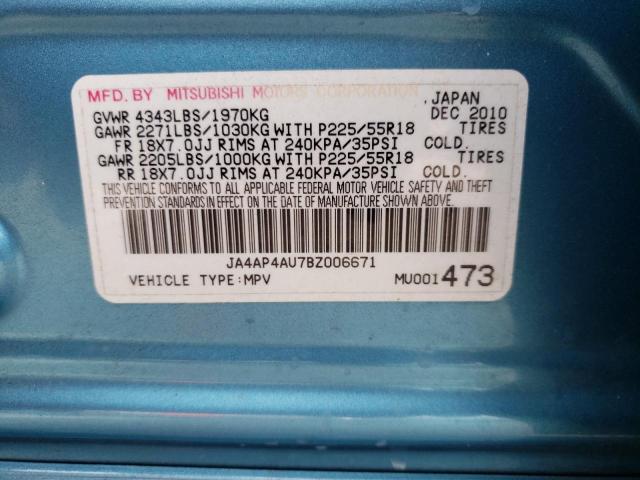 Photo 10 from auction – 2011 MITSUBISHI OUTLANDER with VIN JA4AP4AU7BZ006671