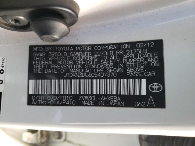 Photo 10 from auction – 2012 TOYOTA PRIUS with VIN JTDKN3DU6C5407370