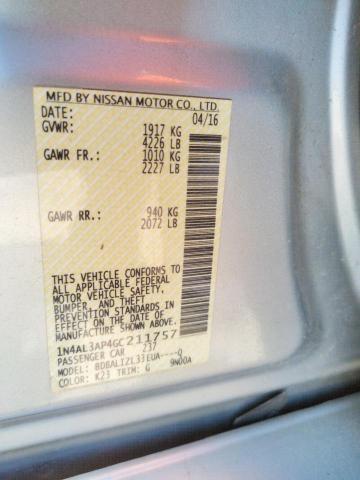 Photo 10 from auction – 2016 NISSAN ALTIMA 2.5 with VIN 1N4AL3AP4GC211757