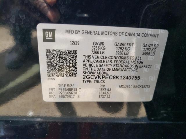 Photo 10 from auction – 2019 CHEVROLET SILVERADO with VIN 2GCVKPEC8K1240755