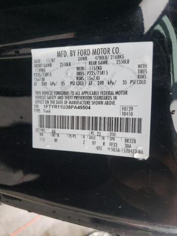 Photo 10 from auction – 2008 FORD RANGER with VIN 1FTYR11U38PA49504