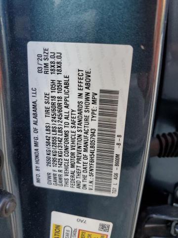 Photo 10 from auction – 2020 HONDA PILOT EXL with VIN 5FNYF6H54LB057943
