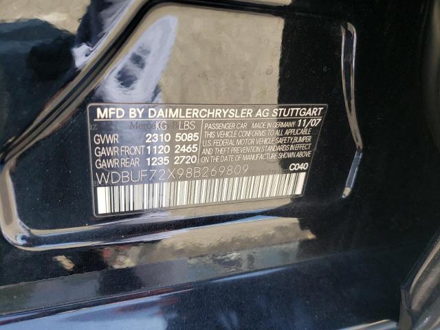 Photo 10 from auction – 2008 MERCEDES-BENZ E 550 with VIN WDBUF72X98B269809