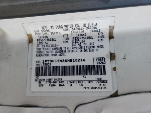 Photo 10 from auction – 1995 FORD F150 with VIN 1FTDF15N8SNB10214