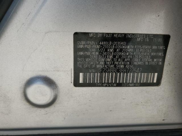 Photo 10 from auction – 2011 SUBARU FORESTER 2 with VIN JF2SHBBC3BH722542