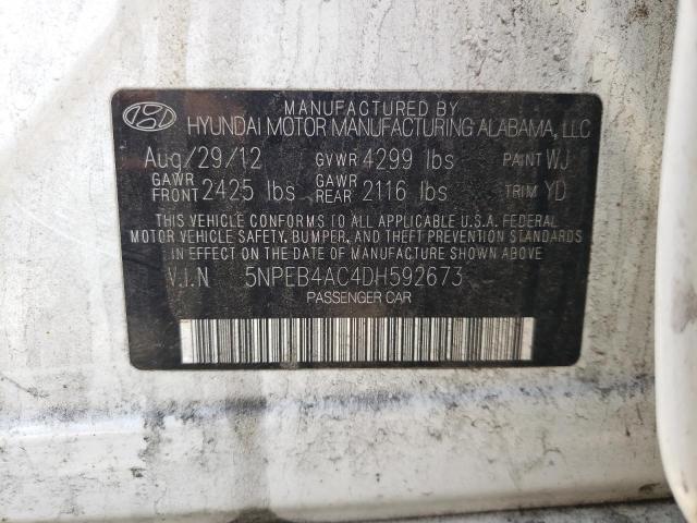 Photo 10 from auction – 2013 HYUNDAI SONATA GLS with VIN 5NPEB4AC4DH592673