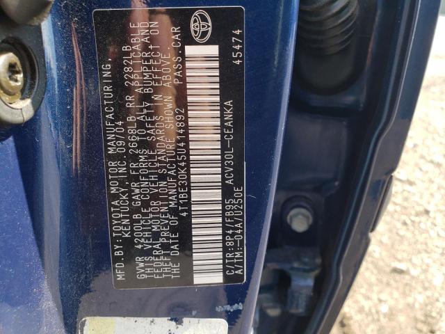 Photo 10 from auction – 2005 TOYOTA CAMRY LE with VIN 4T1BE30K45U414892