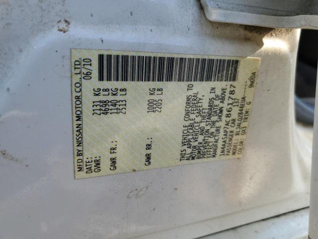 Photo 10 from auction – 2010 NISSAN MAXIMA S with VIN 1N4AA5AP7AC861787