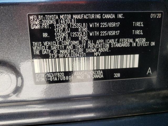 Photo 10 from auction – 2020 TOYOTA RAV4 LE with VIN 2T3F1RFV3LC094231