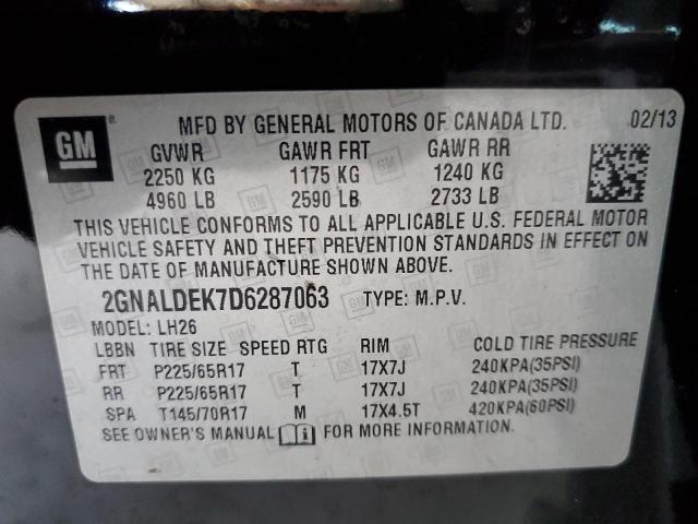 Photo 10 from auction – 2013 CHEVROLET EQUINOX LT with VIN 2GNALDEK7D6287063