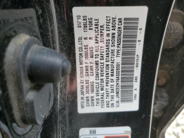Photo 10 from auction – 2010 HONDA INSIGHT EX with VIN JHMZE2H76AS028301