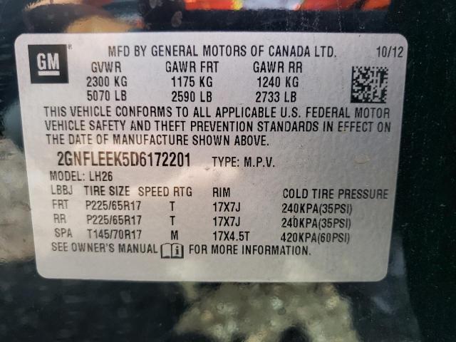 صورة رقم 10 من المزاد - 2013 CHEVROLET EQUINOX LT مع VIN 2GNFLEEK5D6172201