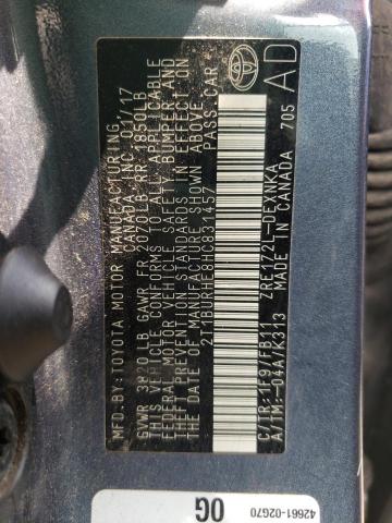 Photo 10 from auction – 2017 TOYOTA COROLLA L with VIN 2T1BURHE8HC831457