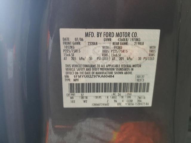 Photo 10 from auction – 2007 FORD ESCAPE XLS with VIN 1FMYU02Z97KA60484