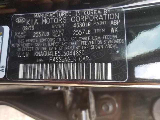Photo 10 from auction – 2020 KIA OPTIMA HYB with VIN KNAGU4LE5L5044839