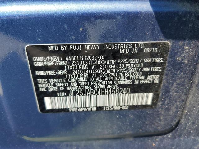 Photo 10 from auction – 2017 SUBARU FORESTER 2 with VIN JF2SJABC4HH458240
