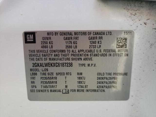 Photo 10 from auction – 2012 GMC TERRAIN SL with VIN 2GKALWEKXC6187238