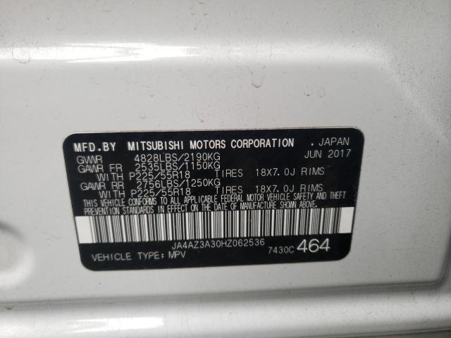 Photo 10 from auction – 2017 MITSUBISHI OUTLANDER with VIN JA4AZ3A30HZ062536