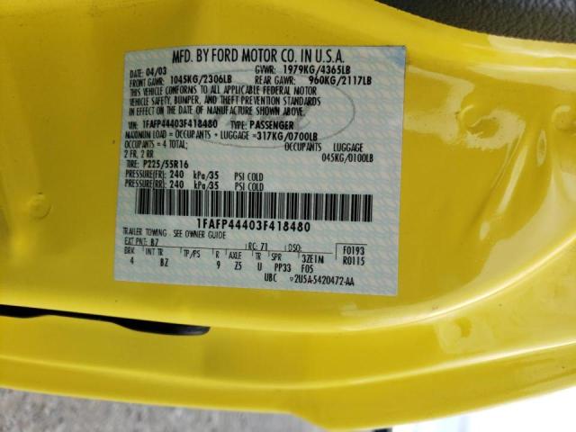 Photo 10 from auction – 2003 FORD MUSTANG with VIN 1FAFP44403F418480