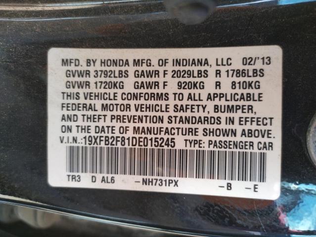 Photo 10 from auction – 2013 HONDA CIVIC EX with VIN 19XFB2F81DE015245