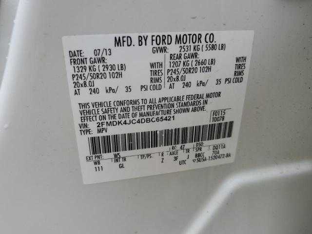 Photo 10 from auction – 2013 FORD EDGE SEL with VIN 2FMDK4JC4DBC65421