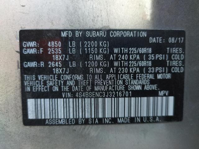 Photo 10 from auction – 2018 SUBARU OUTBACK 3. with VIN 4S4BSENC3J3216701