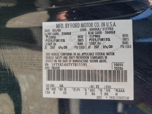 Photo 10 from auction – 2000 FORD RANGER SUP with VIN 1FTYR14V7YTB11191