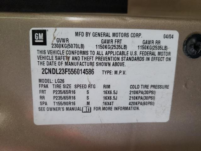 Photo 10 from auction – 2005 CHEVROLET EQUINOX with VIN 2CNDL23F556014586