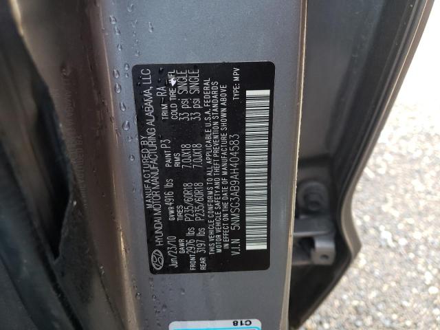Photo 10 from auction – 2010 HYUNDAI SANTA FE G with VIN 5NMSG3AB9AH404583