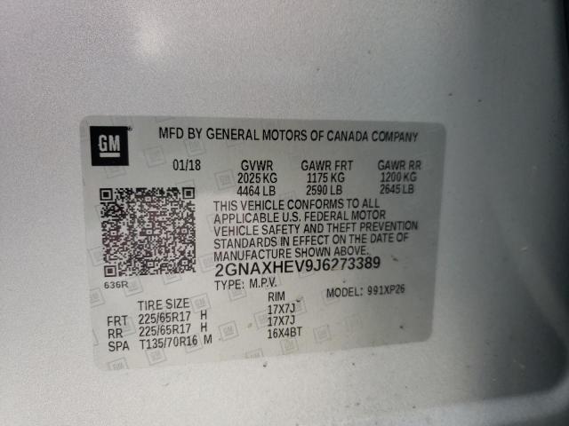 Photo 10 from auction – 2018 CHEVROLET EQUINOX LS with VIN 2GNAXHEV9J6273389