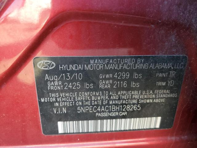 Photo 10 from auction – 2011 HYUNDAI SONATA SE with VIN 5NPEC4AC1BH128265