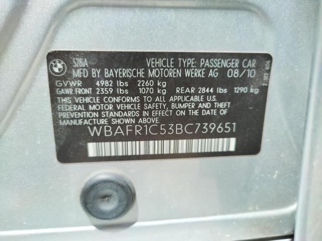 Photo 10 from auction – 2011 BMW 528 I with VIN WBAFR1C53BC739651