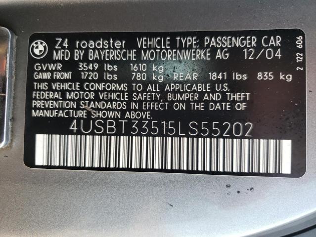 Photo 10 from auction – 2005 BMW Z4 2.5 with VIN 4USBT33515LS55202