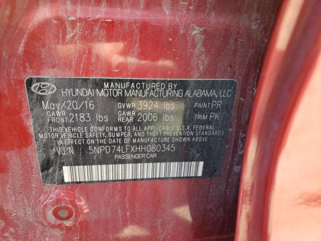 Photo 10 from auction – 2017 HYUNDAI ELANTRA with VIN 5NPD74LFXHH080345