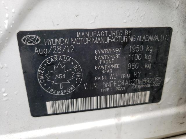 Photo 10 from auction – 2013 HYUNDAI SONATA SE with VIN 5NPEC4AC2DH592085