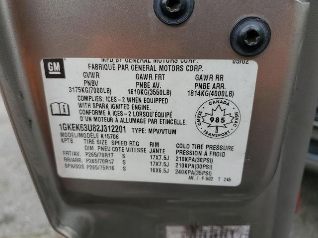 Photo 10 from auction – 2002 GMC DENALI with VIN 1GKEK63U82J312201