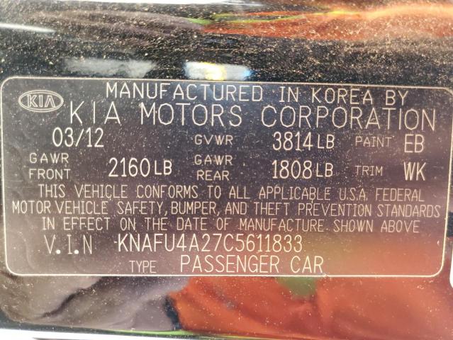 Photo 10 from auction – 2012 KIA FORTE EX with VIN KNAFU4A27C5611833