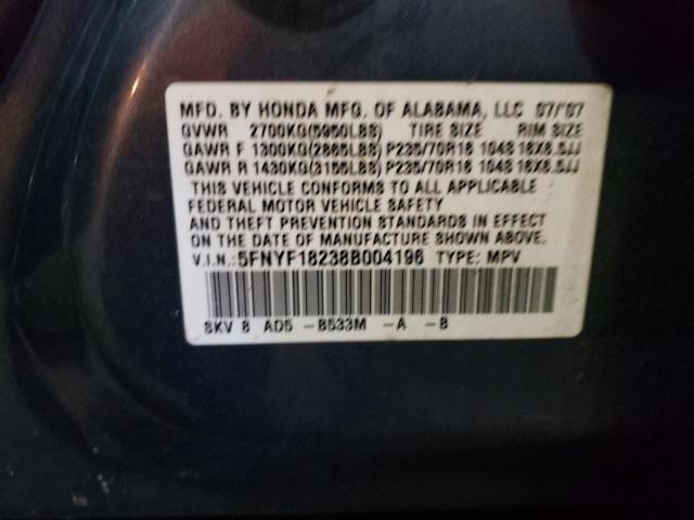 Photo 10 from auction – 2008 HONDA PILOT VP with VIN 5FNYF18238B004196