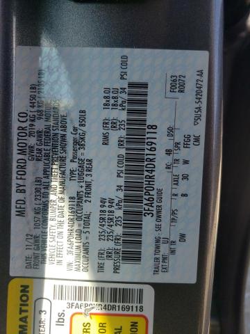 Photo 10 from auction – 2013 FORD FUSION SE with VIN 3FA6P0HR4DR169118