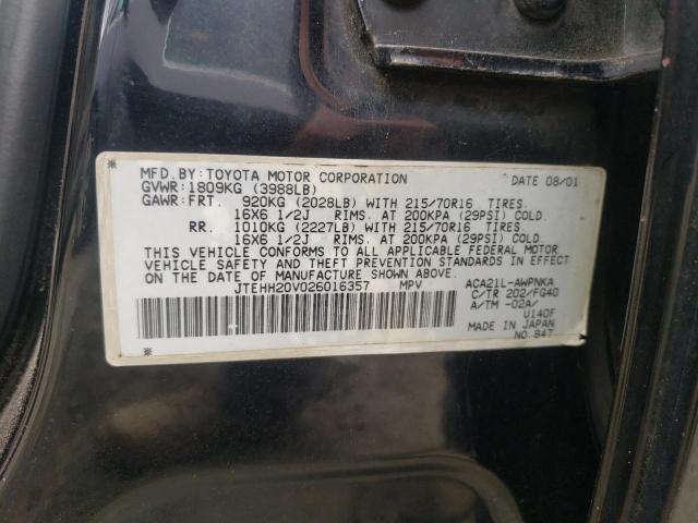 Photo 10 from auction – 2002 TOYOTA RAV4 with VIN JTEHH20V026016357