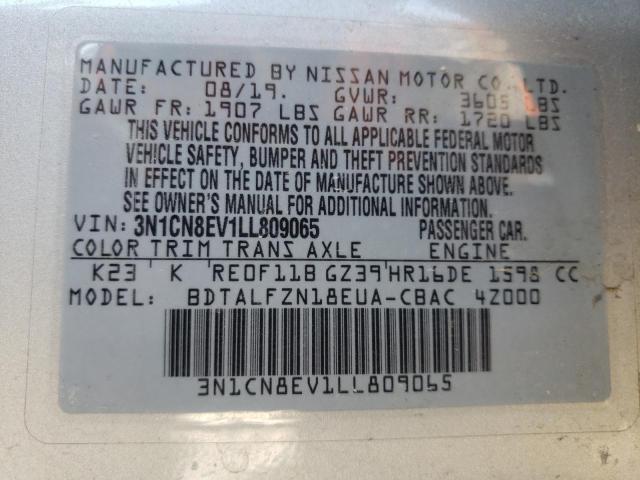Photo 10 from auction – 2020 NISSAN VERSA SV with VIN 3N1CN8EV1LL809065